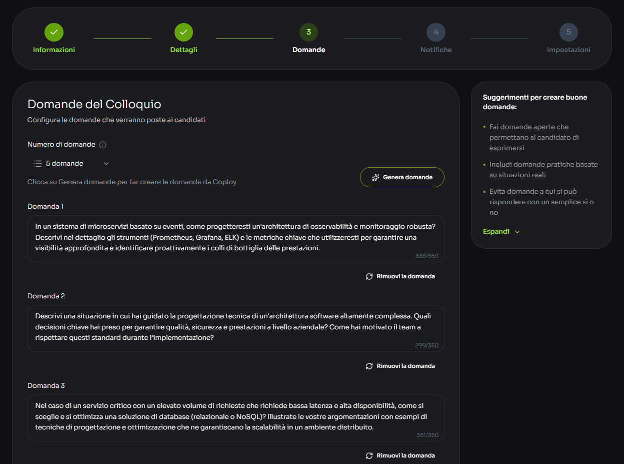 IA da Coploy criando vaga